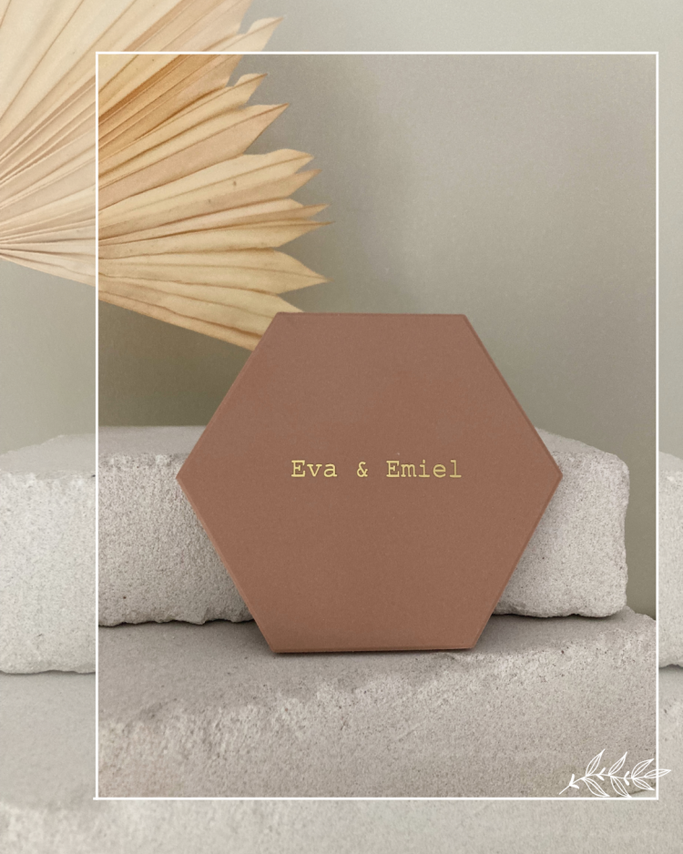 Cadeau - Milestone - Huwelijk - Geboorte- housewarming - hexagon tegel - naamcadeau